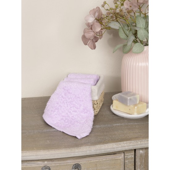 Καλαθάκι με 3 τεμάχια Λαβέτες - Bamboo Bloom Lilac