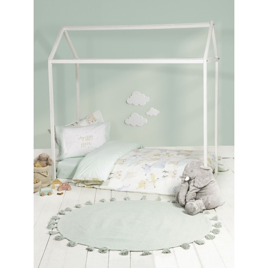 Σετ Σεντόνια Μονά με Λάστιχο - Happy Place