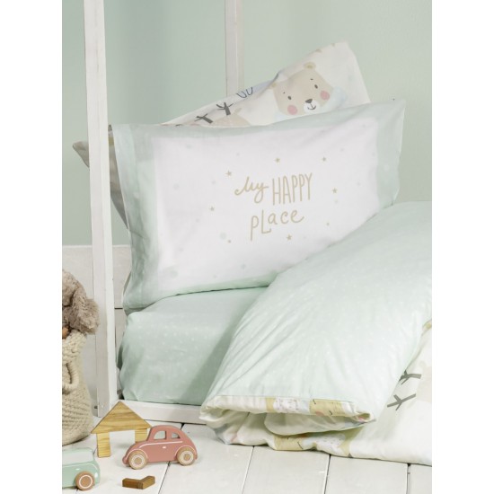 Σετ Σεντόνια Μονά με Λάστιχο - Happy Place