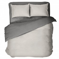 Παπλωματοθήκη Γίγας Colors - Oat Beige / Midnight Gray