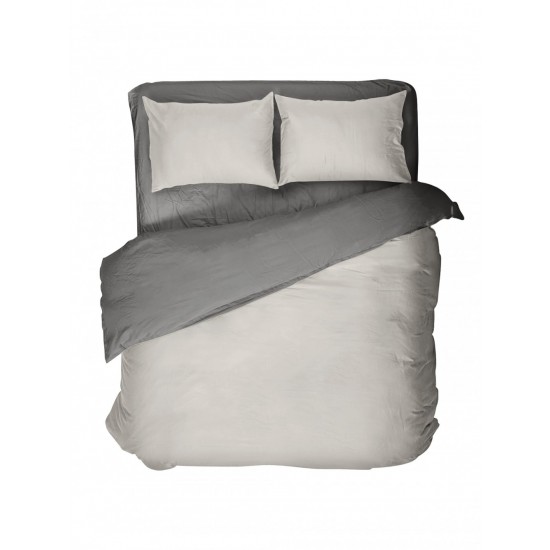 Παπλωματοθήκη Γίγας Colors - Oat Beige / Midnight Gray