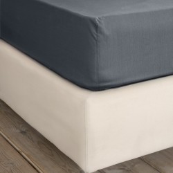 Σεντόνι Διπλό με Λάστιχο Unicolors - Midnight Gray