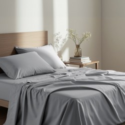 σεντόνι διπλό με λάστιχο Unicolors - Medium Gray