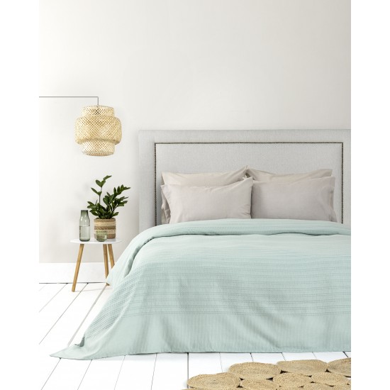 κουβέρτα υπέρδιπλη 220x240 - Dune Minty Blue