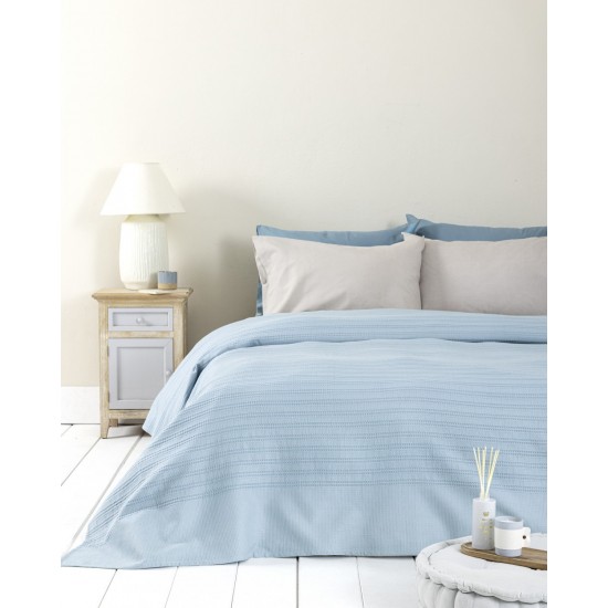 κουβέρτα υπέρδιπλη 220x240 - Dune Denim Blue