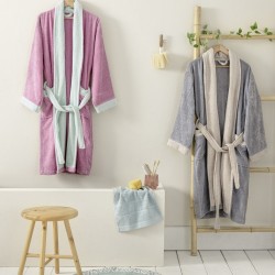 Μπουρνούζι Ease - Extra Large - Mauve Pink / Mint