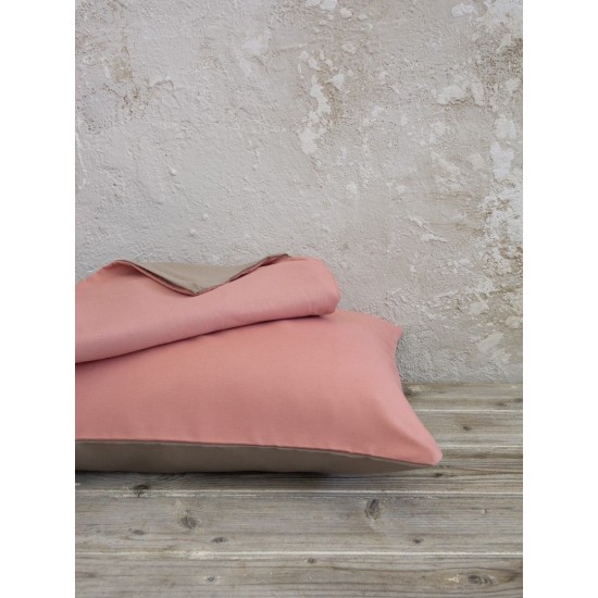 Σετ Παπλωματοθήκη Μονή 160x240 - Abalone Brown / Terracotta