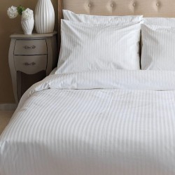 Σεντόνι White Comfort 180TC 160x270 WHITE STRIPES