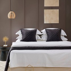 Σεντόνια Μονά White Comfort 170X270 White Stripes