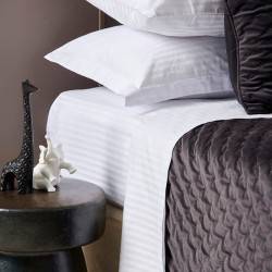 Σεντόνια Μονά White Comfort 170X270 White Stripes