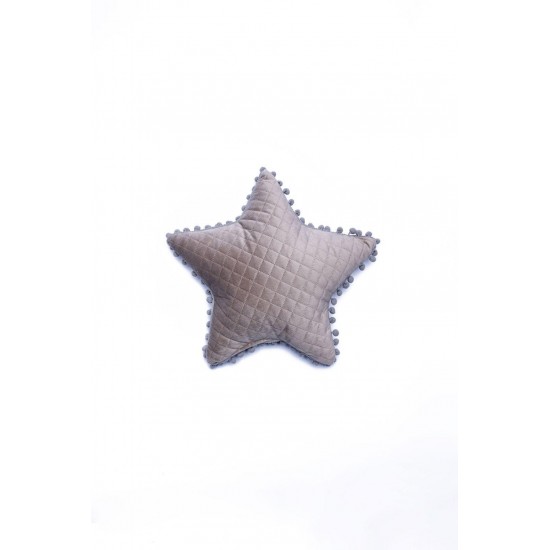 Μαξιλαρι Αστερι Με Pon-Pon 34X34 Elwin Beige
