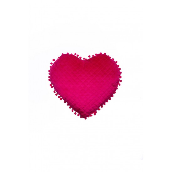 Μαξιλαρι Καρδια Με Pon-Pon 40X38 Elwin Fuschia