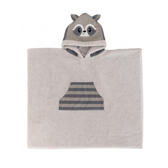 Poncho Kids Bath Racoon