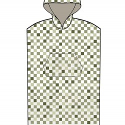 Poncho Θαλάσσης Με Κουκούλα Checks Green Small - Medium