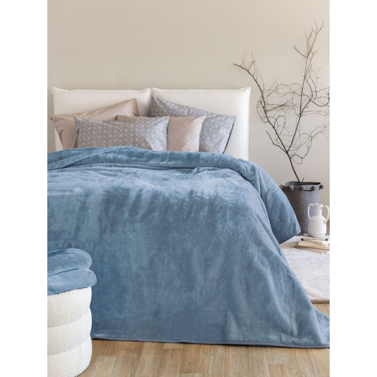 Κουβέρτα Βελουτέ 160x220 DREAM VELOUR/3 DENIM