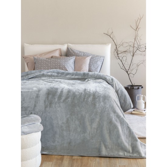 Κουβέρτα Βελουτέ 160x220 DREAM VELOUR/3 ASH