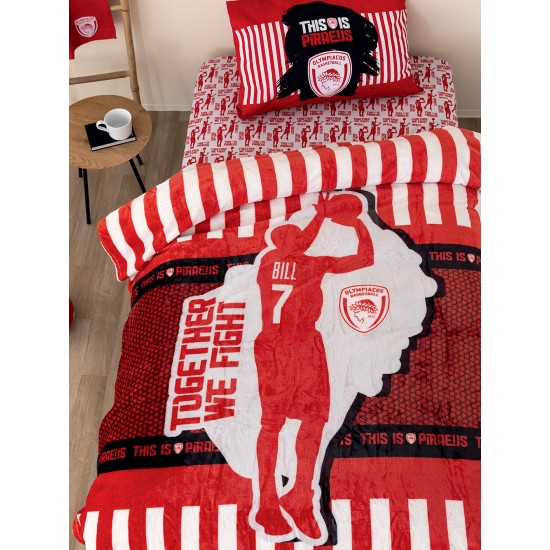 Κουβέρτα Fleece Μονή DG 160x220 OLYMPIACOS