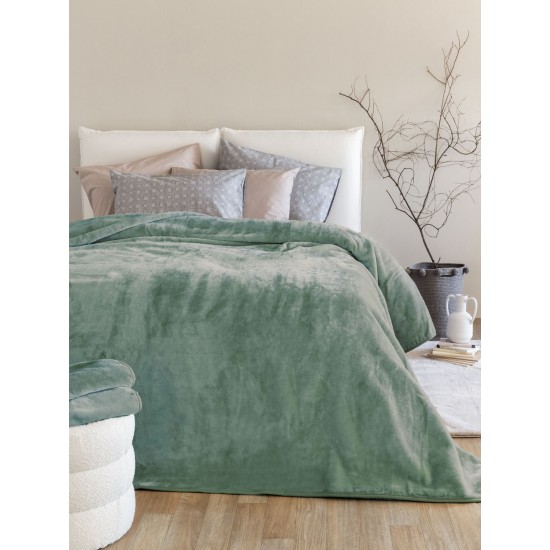 Κουβέρτα Βελουτέ 220x240 DREAM VELOUR/3 OLIVE
