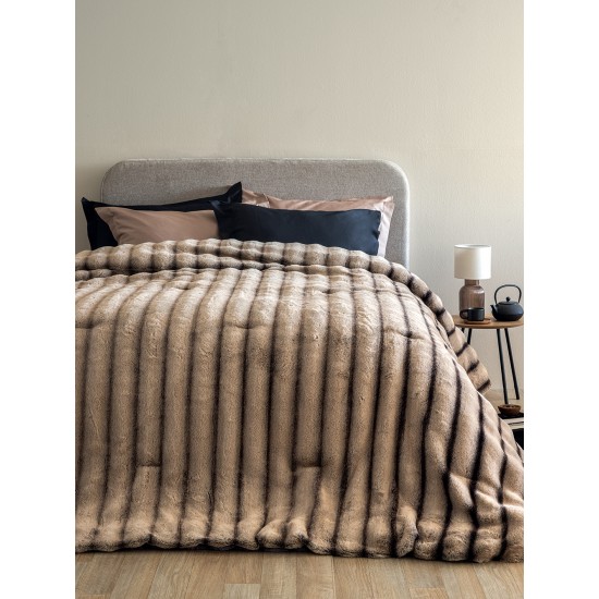 Κουβερτοπάπλωμα Υπέρδιπλο 230x250 CATE BEIGE