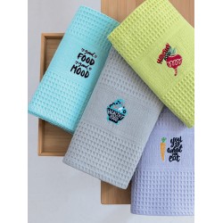 Σετ 4 Πετσέτες Κουζίνας Kitchen Towels 50x70 NORA100 EMBROIDERY 1