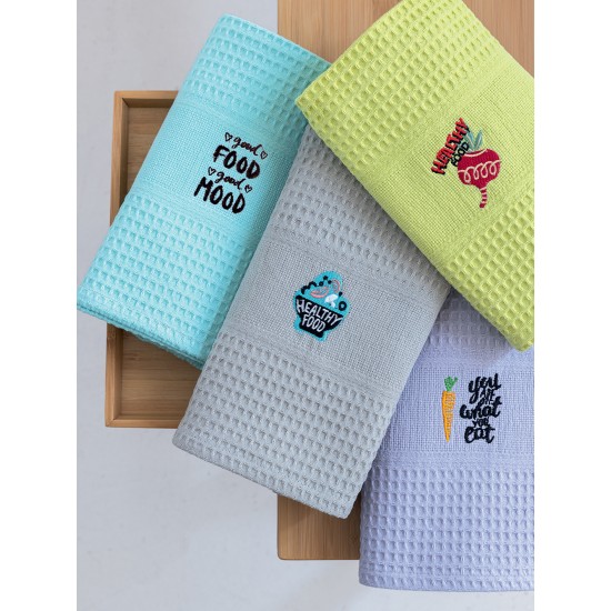 Σετ 4 Πετσέτες Κουζίνας Kitchen Towels 50x70 NORA100 EMBROIDERY 1