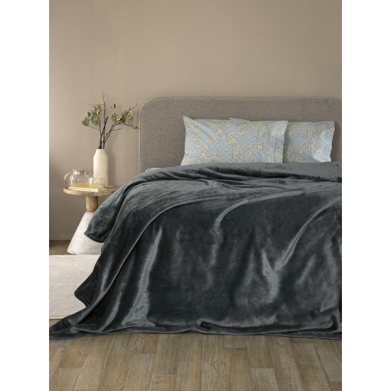 Κουβέρτα Fleece 160x220 LUCY COAL
