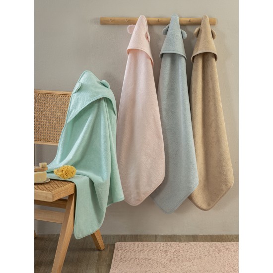 Σετ Μπουρνουζοπετσέτες Με Κουκούλα Baby Bath 75x75 ROBIN (2) ROSE