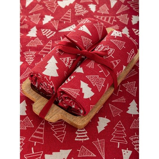 Σετ 2 Πετσέτες Κουζίνας 40x70 με ξύλινο δίσκο Christmas Collection CC100