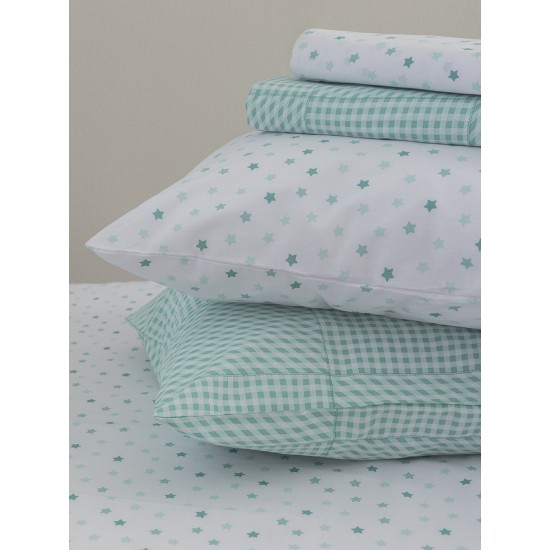 Σεντόνι Μονό 170x260 BB101 AQUA Χωρίς Λάστιχο