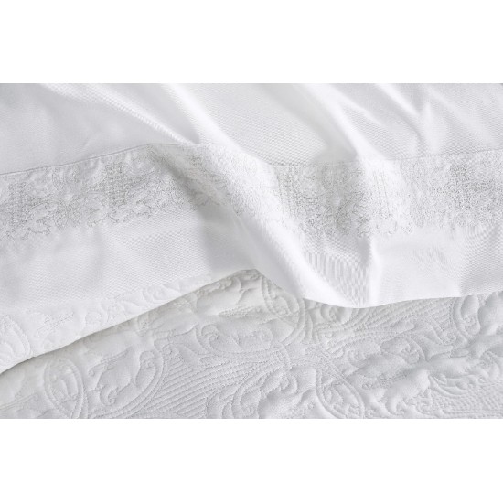 IRINA - ΣΕΤ ΚΟΥΒΕΡΛΙ ΛΕΥΚΟ ΣΕΤ 7 ΤΕΜΑΧΙΑ (1 235X250, 2 240X260, 4 50X70)