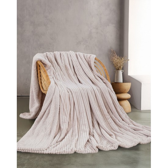 JOLLEIN - ΚΟΥΒΕΡΤΑ JACQUARD FLANNEL ΜΕ SHERPA ΑΝΘΡΑΚΙ