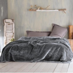VELOUR ΓΚΡΙ ΣΚΟΥΡΟ - ΚΟΥΒΕΡΤΑ ΒΕΛΟΥΤΕ ΥΠΕΡΔΙΠΛΟ (220Χ240)