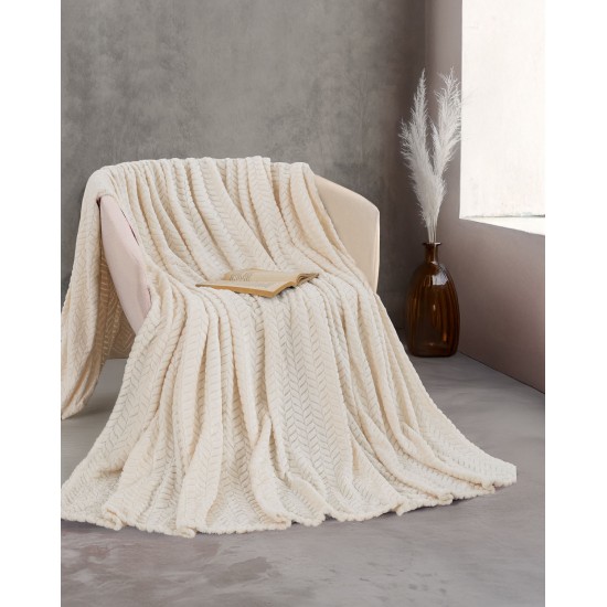 HARMONIE - ΚΟΥΒΕΡΤΑ JACQUARD FLANNEL ΦΟΥΞΙΑ