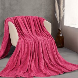 HARMONIE - ΚΟΥΒΕΡΤΑ JACQUARD FLANNEL ΦΟΥΞΙΑ