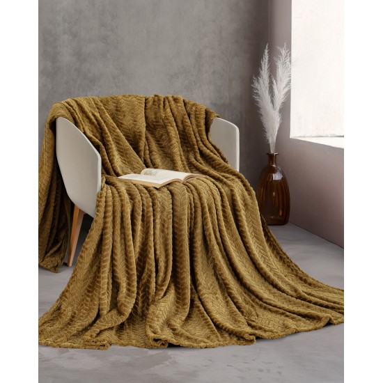 HARMONIE - ΚΟΥΒΕΡΤΑ JACQUARD FLANNEL ΦΟΥΞΙΑ