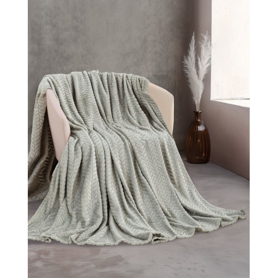 HARMONIE - ΚΟΥΒΕΡΤΑ JACQUARD FLANNEL ΦΟΥΞΙΑ