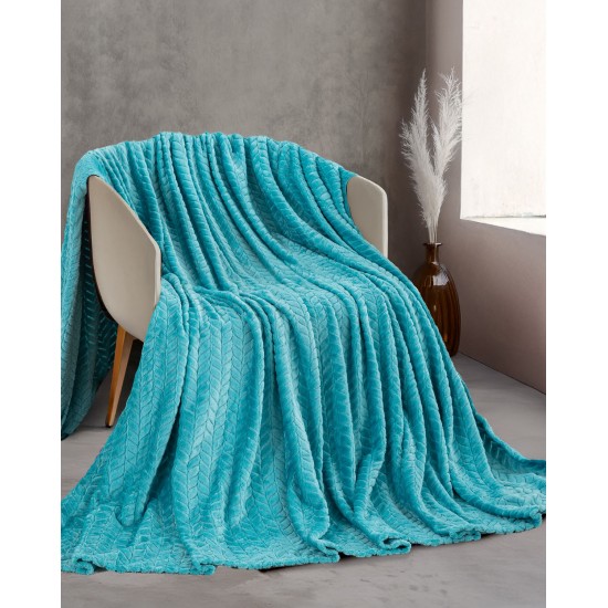 HARMONIE - ΚΟΥΒΕΡΤΑ JACQUARD FLANNEL ΦΟΥΞΙΑ
