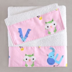 LETTERLAND ΡΟΖ - ΣΕΤ ΣΕΝΤΟΝΙΑ ΠΑΙΔΙΚΑ 3 ΤΕΜ. ΗΜΙΔΙΠΛΟ ΜΕ ΛΑΣΤΙΧΟ (160X260, 105X205+25)