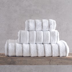 PYRAMID - ΠΕΤΣΕΤΑ 100% ΒΑΜΒΑΚΙ ZERO TWIST 530GR ΛΕΥΚΟ ΣΕΤ 3 ΤΕΜΑΧΙΩΝ (30X50, 50X90, 70X140) ΣΕ ΚΟΥΤΙ