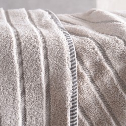 PYRAMID - ΠΕΤΣΕΤΑ 100% ΒΑΜΒΑΚΙ ZERO TWIST 530GR ΜΠΕΖ ΠΡΟΣΩΠΟΥ (50X90)