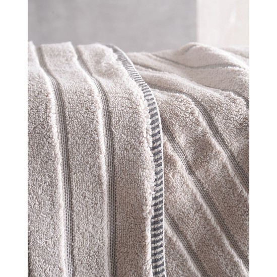 PYRAMID - ΠΕΤΣΕΤΑ 100% ΒΑΜΒΑΚΙ ZERO TWIST 530GR ΜΠΕΖ ΣΕΤ 3 ΤΕΜΑΧΙΩΝ (30X50, 50X90, 70X140) ΣΕ ΚΟΥΤΙ