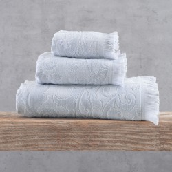 SIENNA NEW - ΠΕΤΣΕΤΑ 100% ΒΑΜΒΑΚΙ ΖΑΚΑΡ ΒΕΛΟΥΤΕ ΚΡΟΣΣΙ ΓΚΡΙ ΑΝΟΙΧΤΟ ΣΕΤ 3 ΤΕΜΑΧΙΩΝ (30X50, 50X90, 70X140) ΣΕ ΚΟΥΤΙ