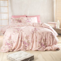 SPRINGTIME ΡΟΖ - ΣΕΤ ΣΕΝΤΟΝΙΑ NOVA ΥΠΕΡΔΙΠΛΟ ΜΕ ΛΑΣΤΙΧΟ (230X260, 165X205+25)