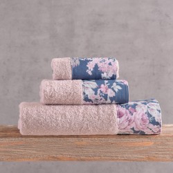 SPRINGTIME ΠΟΥΔΡΑ-ΜΠΛΕ ΣΚΟΥΡΟ - ΣΕΤ ΠΕΤΣΕΤΕΣ 3ΤΕΜ. ΣΕΤ 3 ΤΕΜΑΧΙΩΝ (30X50, 50X90, 80X150) ΣΥΣΚΕΥΑΣΙΑ ΣΑΚΟΥΛΑΣ