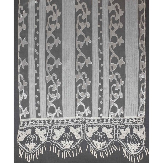 κουρτίνα 014 (160cm X 160cm) λευκό με τιράντα