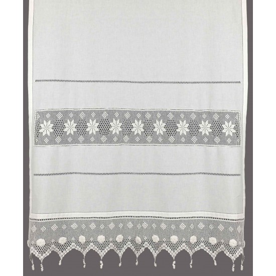 κουρτίνα 018 (160cm X 160cm) λευκό με τούνελ