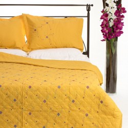 Silk Fashion Κουβερλι Σετ (160Cm X 220Cm + 1 X 50Cm X 70Cm) 024 Κίτρινο