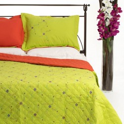 Silk Fashion Κουβερλι Σετ (160Cm X 220Cm + 1 X 50Cm X 70Cm) 024 Λαχανί
