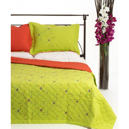 Silk Fashion Κουβερλι Σετ (160Cm X 220Cm + 1 X 50Cm X 70Cm) 024 Λαχανί
