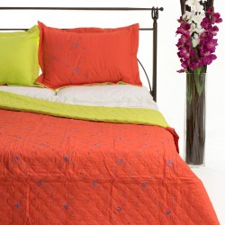 Silk Fashion Κουβερλι Σετ (220Cm X 240Cm + 2 X 50Cm X 70Cm) 024 Πορτοκαλί